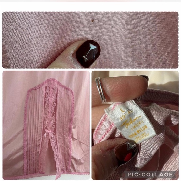 baby pink satin slip midi skirt with lace cutouts - Picture 8 of 8